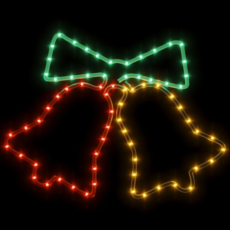 Świąteczna dekoracja, dzwonki, 72 LED, 3 szt. 50x56 cm