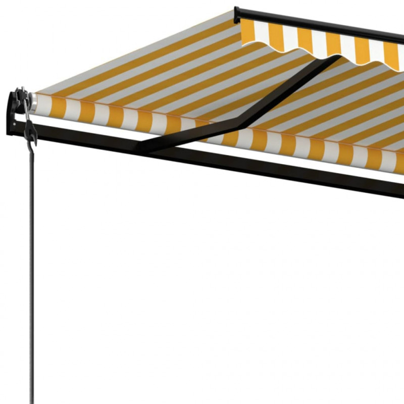 Automatycznie zwijana markiza, 500x350 cm, żółto-biała