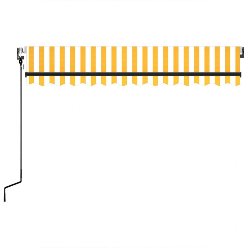Automatycznie zwijana markiza, 350 x 250 cm, żółto-biała