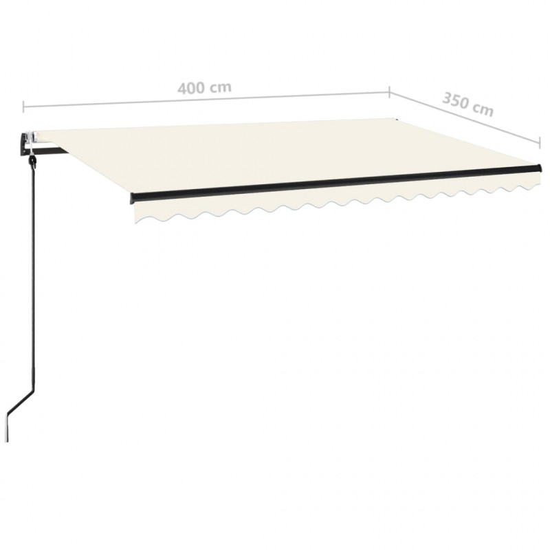 Automatycznie zwijana markiza, LED i czujnik wiatru, 400x350 cm