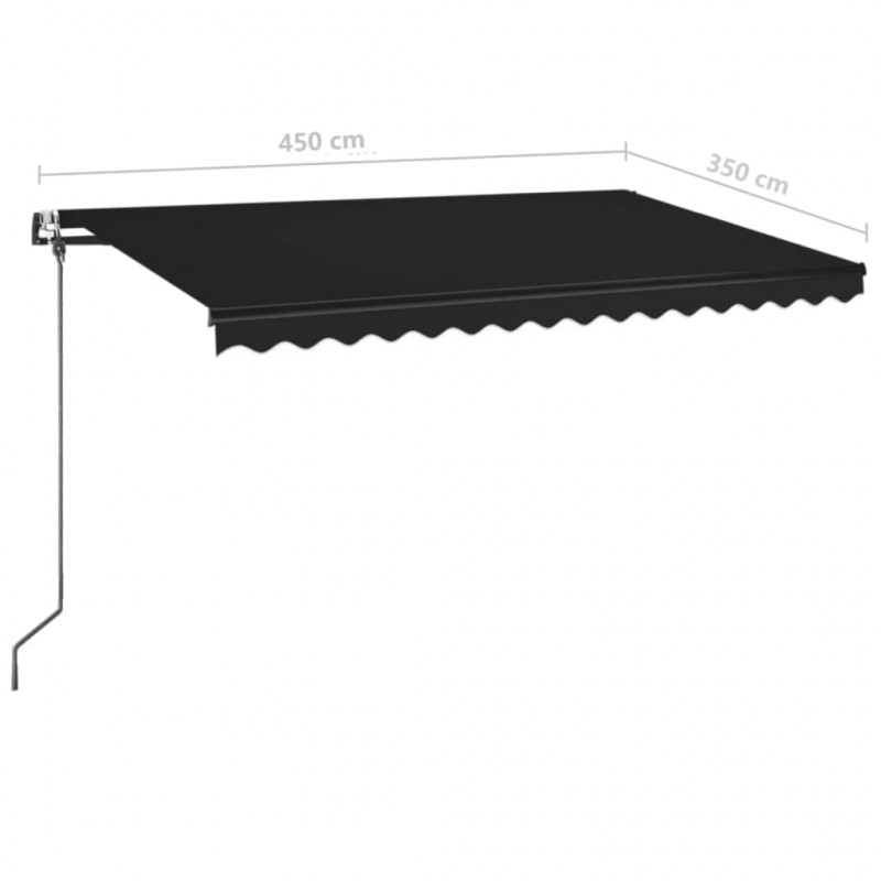 Automatycznie zwijana markiza, LED i czujnik wiatru, 450x350 cm
