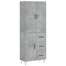 Witrynka, szarość betonu 69,5x34x180 cm materiał drewnopochodny