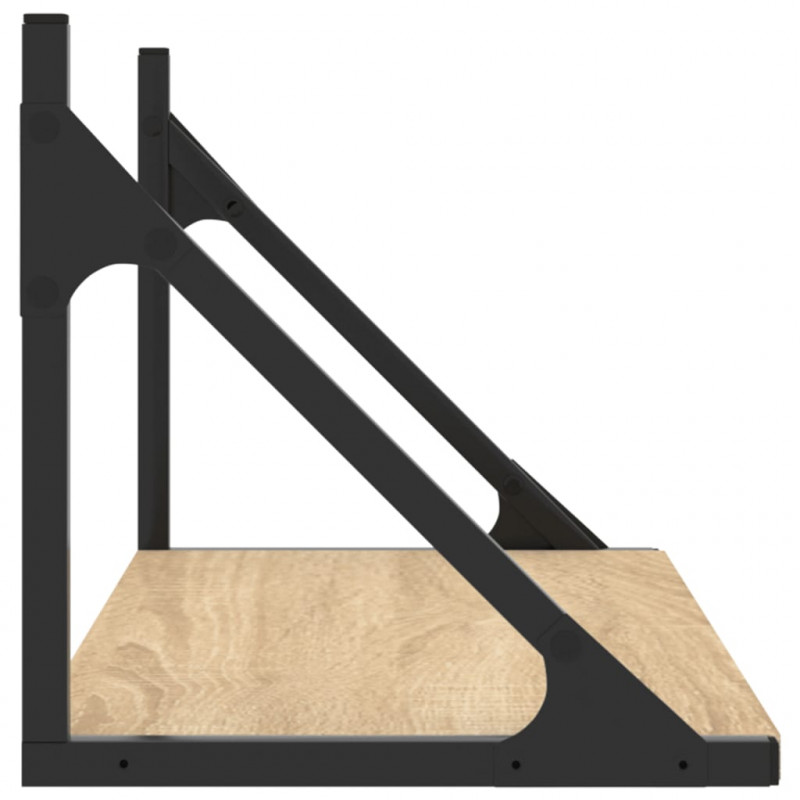 Półki ścienne, 2 szt., szary dąb sonoma, 60x25x25,5 cm