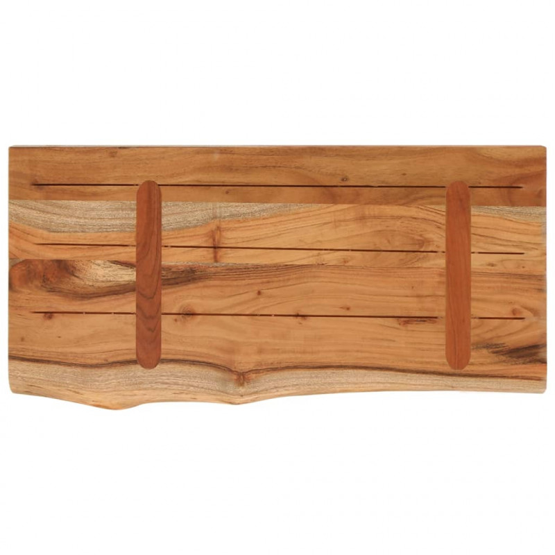Półka ścienna, 60x30x2,5 cm, drewno akacjowe, naturalna krawędź