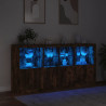 Szafka z oświetleniem LED, przydymiony dąb, 202x37x100 cm