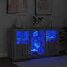 Szafka z oświetleniem LED, szary dąb sonoma, 123x37x67 cm