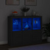 Szafki z oświetleniem LED, 3 szt., czarne