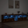 Szafka z oświetleniem LED, przydymiony dąb, 283x37x67 cm