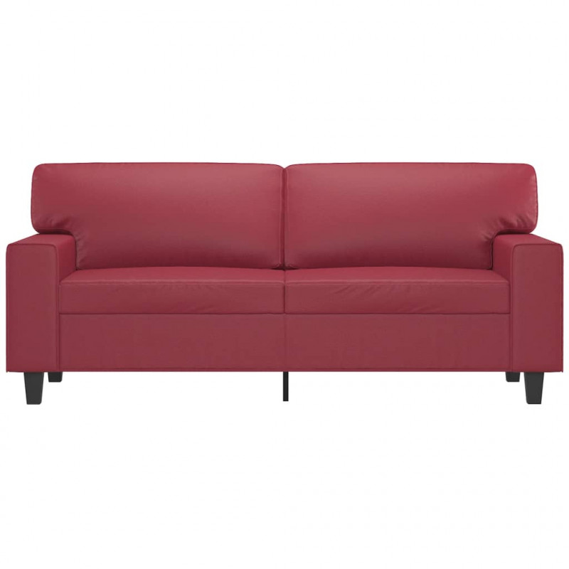 2-osobowa sofa, winna czerwień, 140 cm, sztuczna skóra
