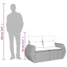 Sofa ogrodowa z poduszkami, 2-osobowa, szara, polirattan