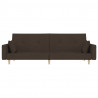 2-osobowa kanapa, 2 poduszki, ciemnobrązowa, obita tkaniną