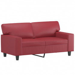 2-osobowa sofa, winna czerwień, 120 cm, sztuczna skóra