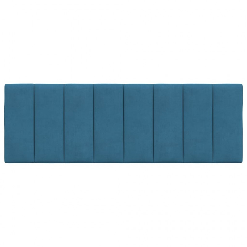 Poduszka na wezgłowie, niebieska, 120 cm, aksamitna
