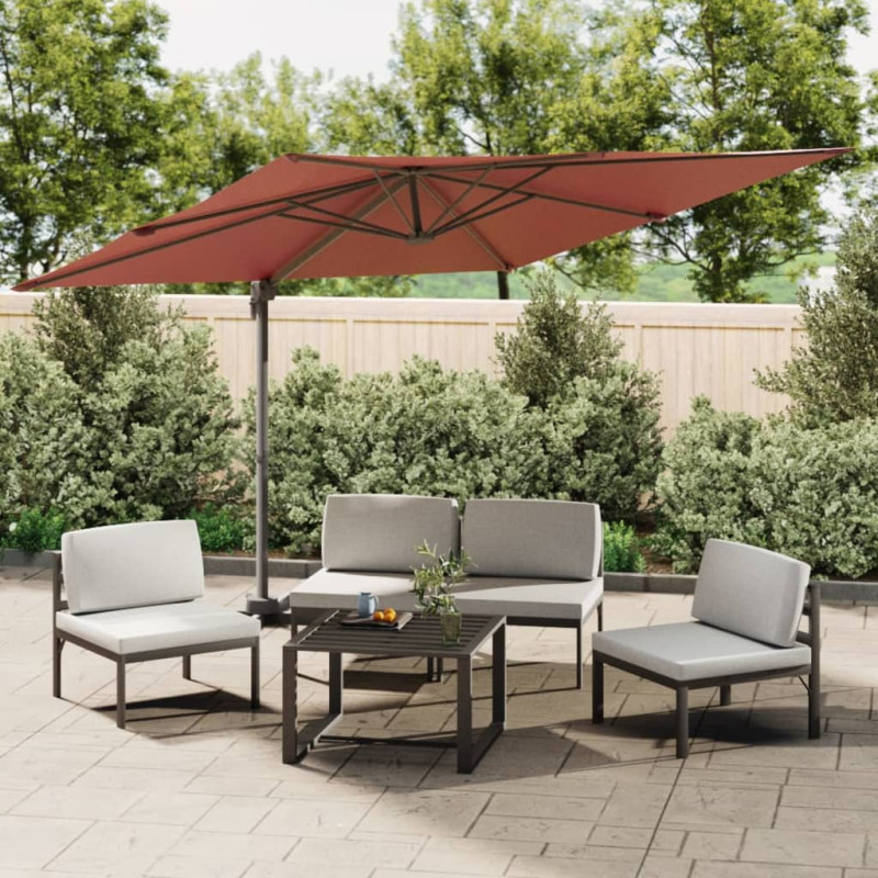 Wiszący parasol z LED, terakotowy, 400x300 cm