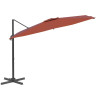 Wiszący parasol z LED, terakotowy, 400x300 cm