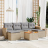 7-cz. zestaw wypoczynkowy do ogrodu, z poduszkami, beżowy