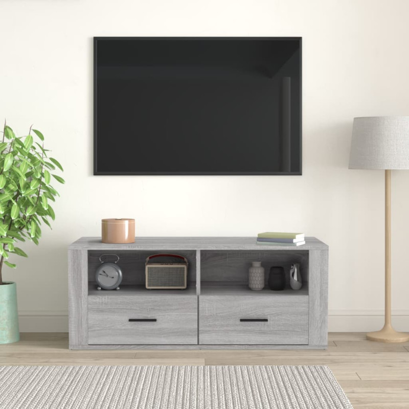 Szafka pod telewizor, szary dąb sonoma, 100x35x40 cm