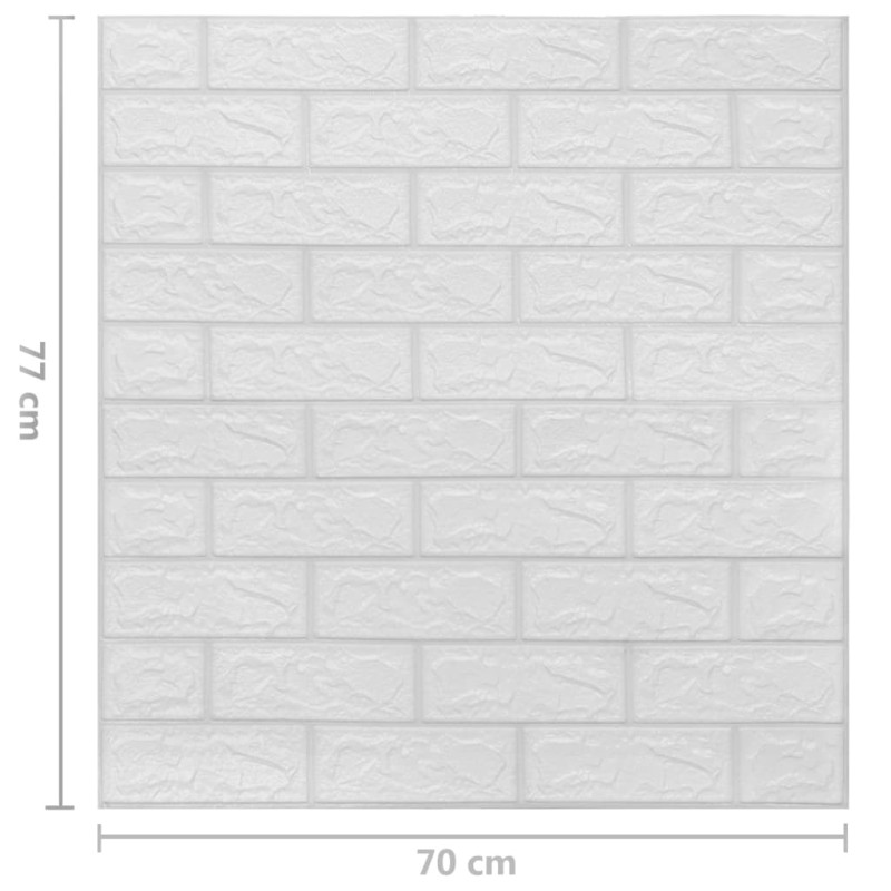 Panele 3D z imitacją cegły, samoprzylepne, 20 szt., białe
