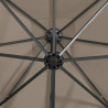 Parasol wiszący z lampkami LED i słupkiem, 300 cm, taupe
