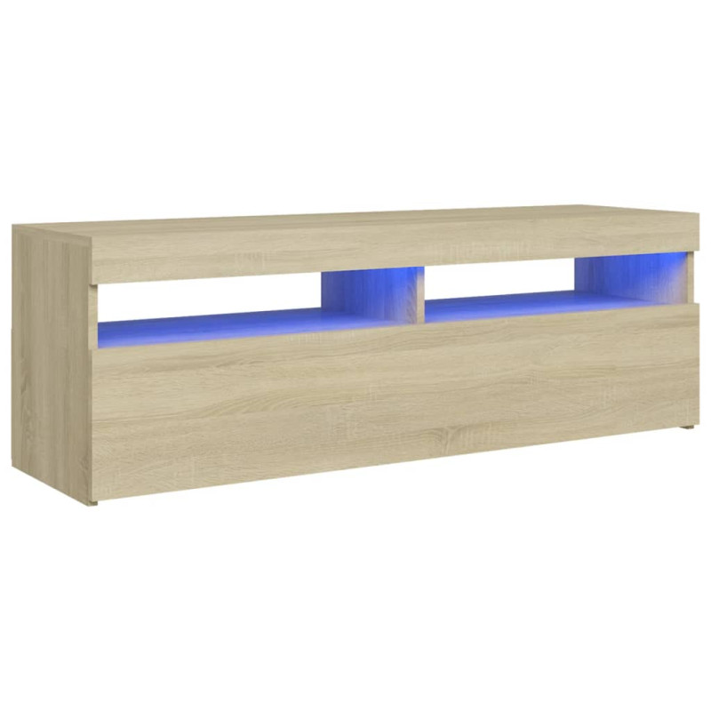 Szafka pod TV z oświetleniem LED, dąb sonoma, 120x35x40 cm