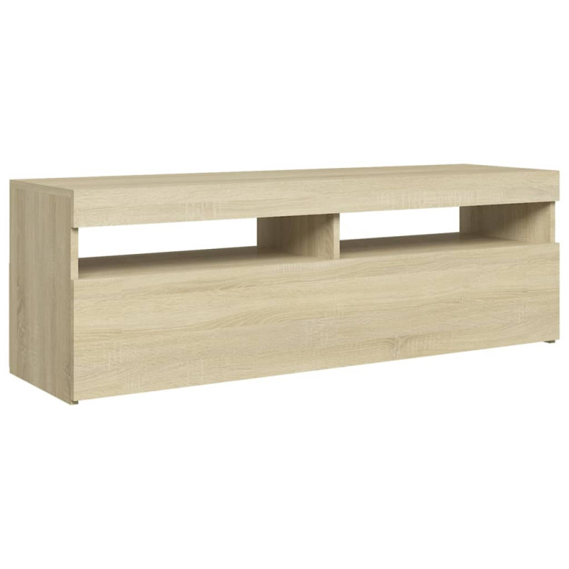 Szafka pod TV z oświetleniem LED, dąb sonoma, 120x35x40 cm