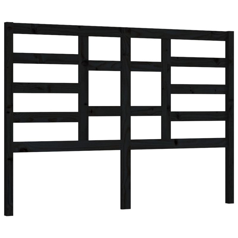 Wezgłowie łóżka, czarne, 166x4x104 cm, lite drewno sosnowe