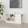 Szafka pod telewizor, biała, 80x35x40,5 cm, lite drewno sosnowe
