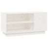 Szafka pod telewizor, biała, 80x35x40,5 cm, lite drewno sosnowe
