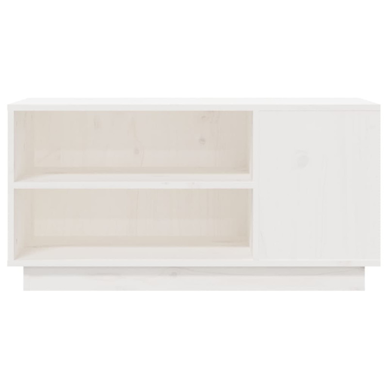 Szafka pod telewizor, biała, 80x35x40,5 cm, lite drewno sosnowe
