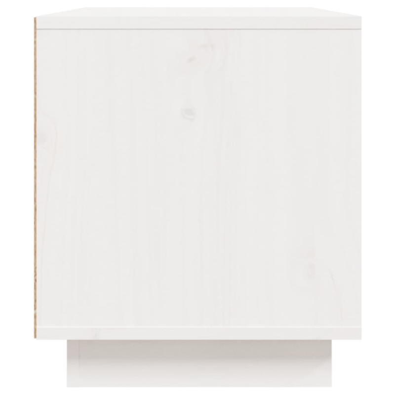 Szafka pod telewizor, biała, 80x35x40,5 cm, lite drewno sosnowe