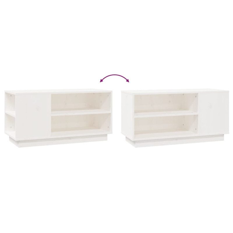 Szafka pod telewizor, biała, 80x35x40,5 cm, lite drewno sosnowe