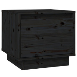 Szafka nocna, czarna, 35x34x32 cm, lite drewno sosnowe