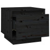 Szafka nocna, czarna, 35x34x32 cm, lite drewno sosnowe