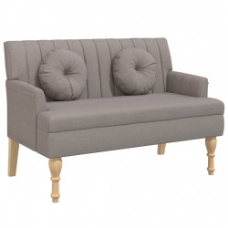 Ławka z poduszkami, kolor taupe, 113x64,5x75,5 cm, tkanina