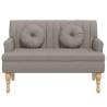 Ławka z poduszkami, kolor taupe, 113x64,5x75,5 cm, tkanina