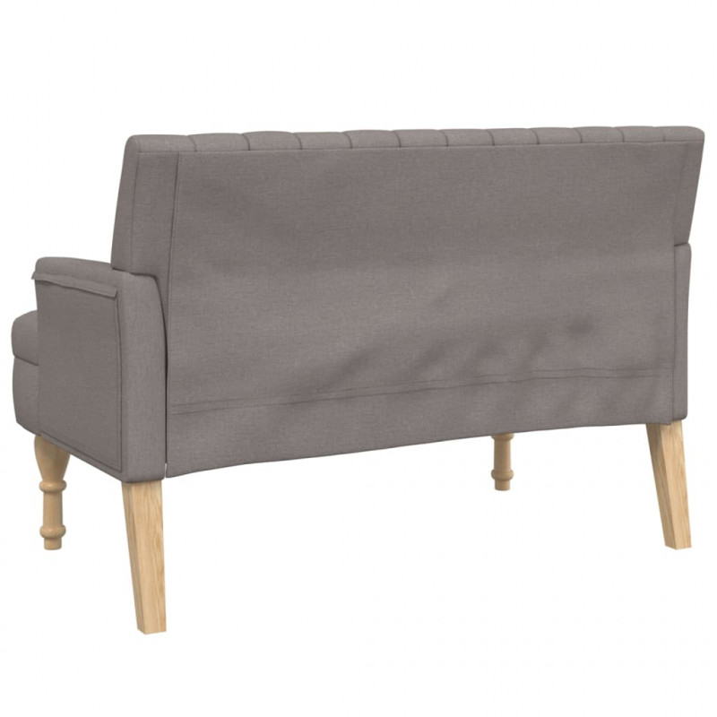 Ławka z poduszkami, kolor taupe, 113x64,5x75,5 cm, tkanina