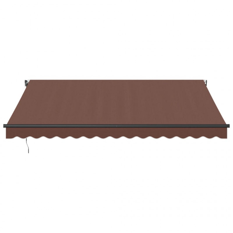 Automatycznie zwijana markiza z LED, brązowa, 400x350 cm