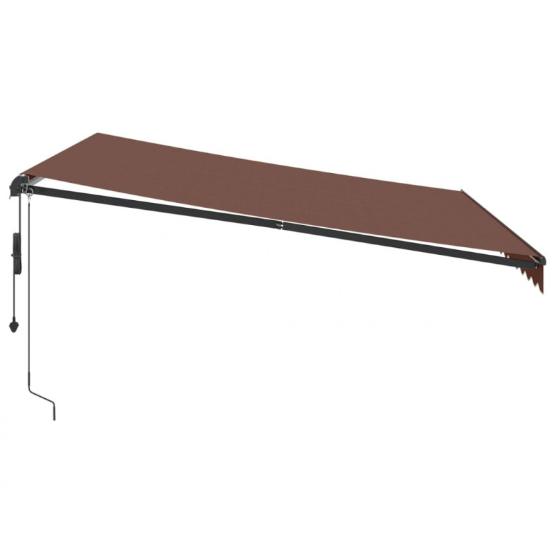 Automatycznie zwijana markiza z LED, brązowa, 400x350 cm