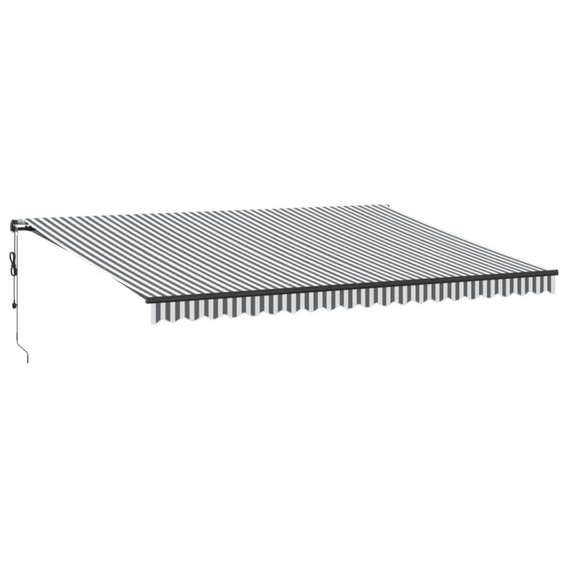 Automatyczna markiza z LED, antracytowo-biała, 500x350 cm