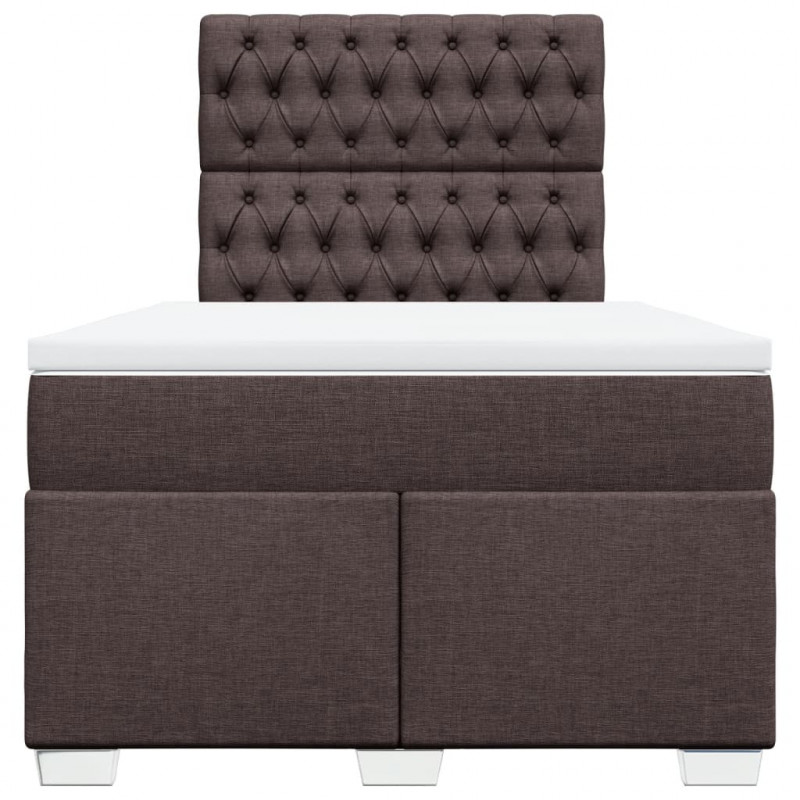 Łóżko kontynentalne z materacem, ciemnobrązowe, 120x190 cm
