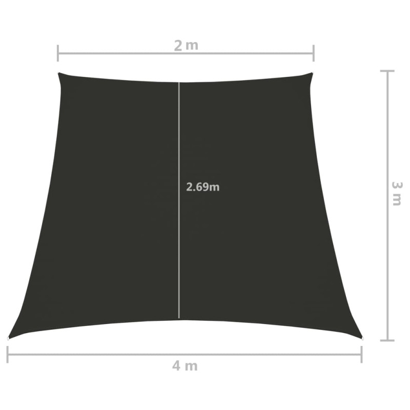 Trapezowy żagiel ogrodowy, tkanina Oxford, 2/4x3 m, antracyt