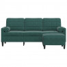3-osobowa sofa z podnóżkiem, ciemnozielony, 180 cm, aksamit