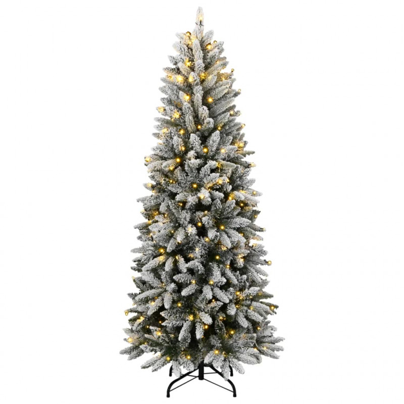Sztuczna choinka z 300 lampkami LED, ośnieżona, 180 cm