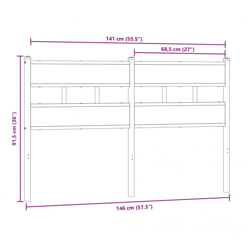 Wezgłowie do łóżka, dąb sonoma, 140 cm