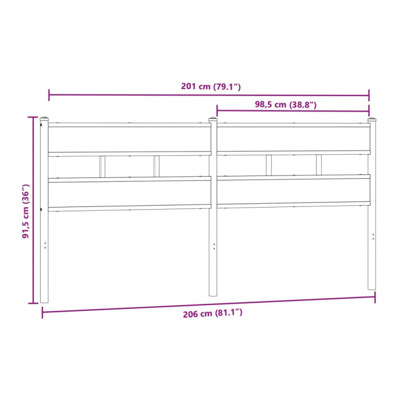 Wezgłowie do łóżka, dąb sonoma, 200 cm
