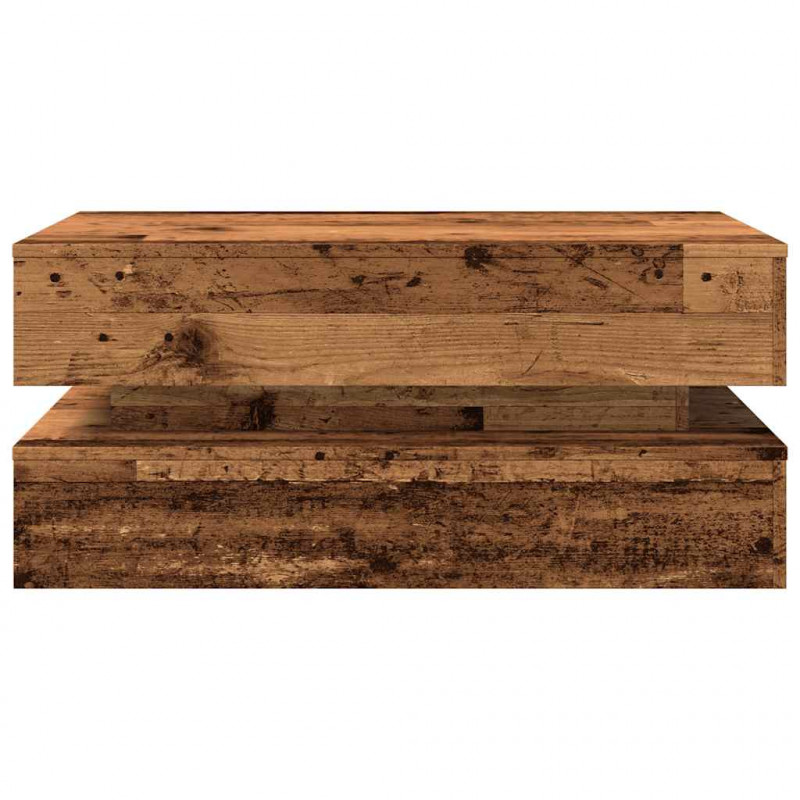 Stolik kawowy z oświetleniem LED, stare drewno, 90x50x40 cm