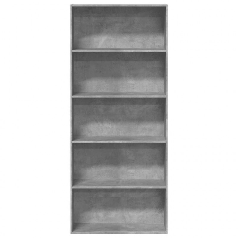 Regał na książki, szarość betonu, 80x30x189 cm