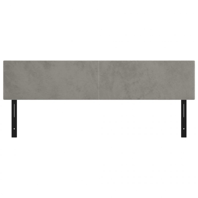 Wezgłowia do łóżka, 2 szt., jasnoszare, 80x5x78/88 cm, aksamit
