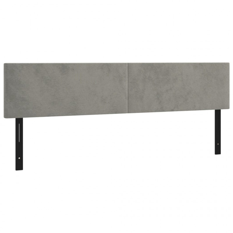Wezgłowia do łóżka, 2 szt., jasnoszare, 100x5x78/88 cm, aksamit