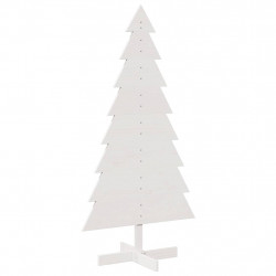 Drewniana choinka do udekorowania, biała, 150 cm, sosnowa